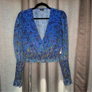 Blue floral blouse size M